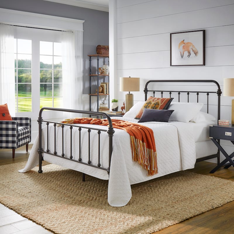 Giselle Antique Dark Bronze Iron Metal Bed by iNSPIRE Q Classic