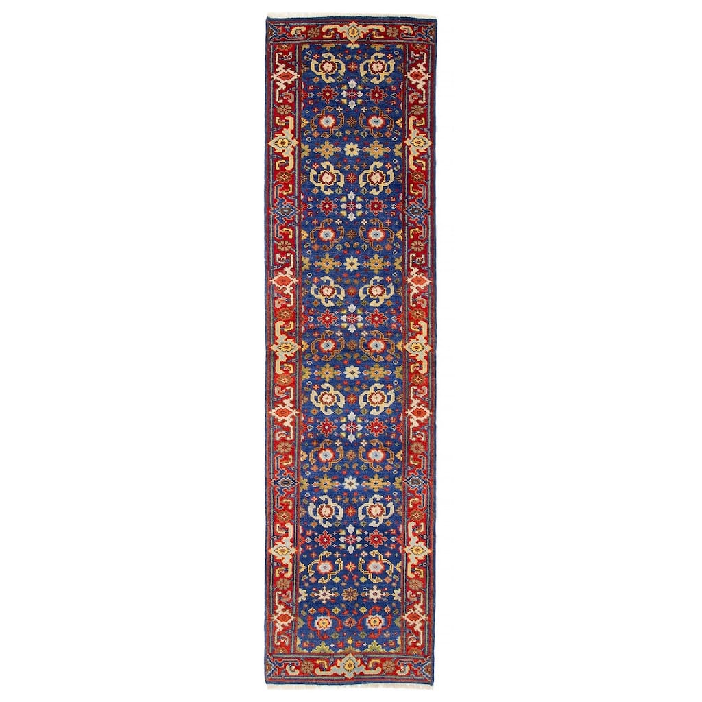 ECARPETGALLERY Hand-knotted Serapi Heritage Dark Blue Wool Rug - 2'5 x 10'1