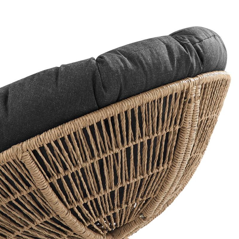 Corvus Holbaek Swivel Papasan Wicker Chair with Cushion
