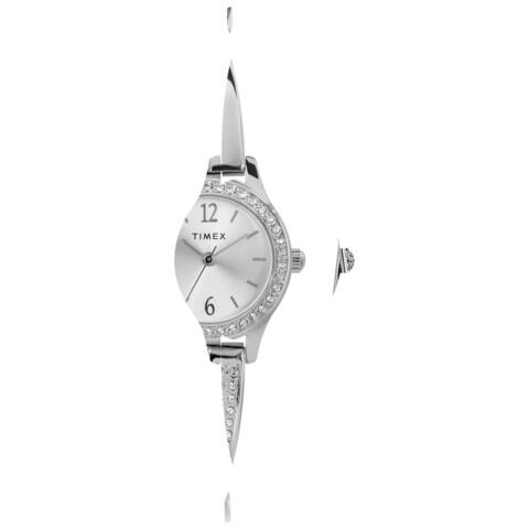 Timex Women's Dress Crystal 23mm Watch & Bracelet Gift Set - Silver-Tone - One Size