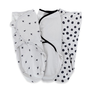 Adjustable Swaddle Blanket Grey Abstract 3 Pack 0-3 Months