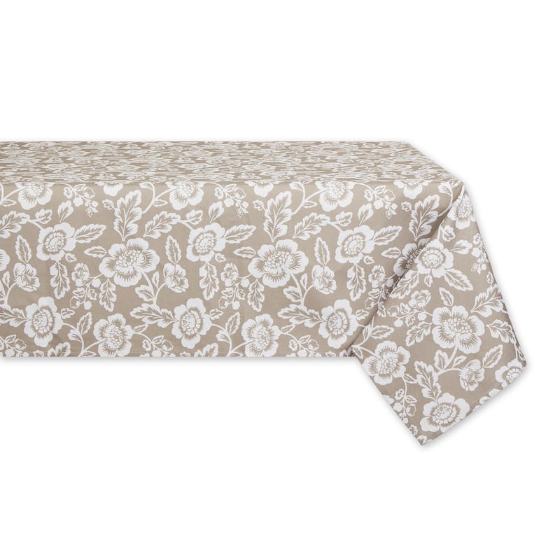 DII Garden Floral Print Outdoor Tablecloths - Stone 60x84"