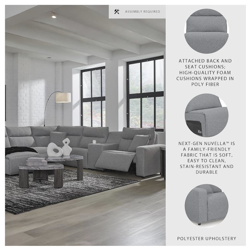 Signature Design by Ashley Modmax Ii Gray 6-Piece Power Reclining Sectional - 143" W x 125" D x 41" H