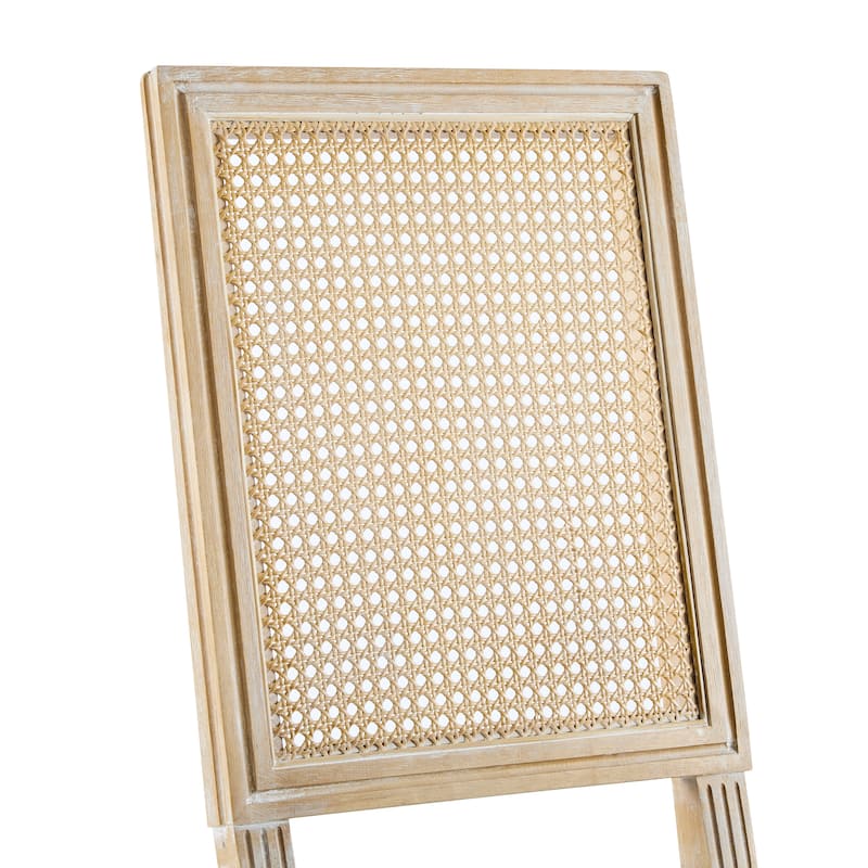 Modern 6 Piece Rattan Dining Chair with Backrest Cushions Wooden Legs for Dining Room Kitchen Living Room Bedroom