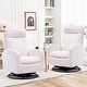 preview thumbnail 2 of 23, HOMYKA Swivel Glider Rocker Accent Chair for Nursery with Side Pocket Set of 2 Beige - Velvet