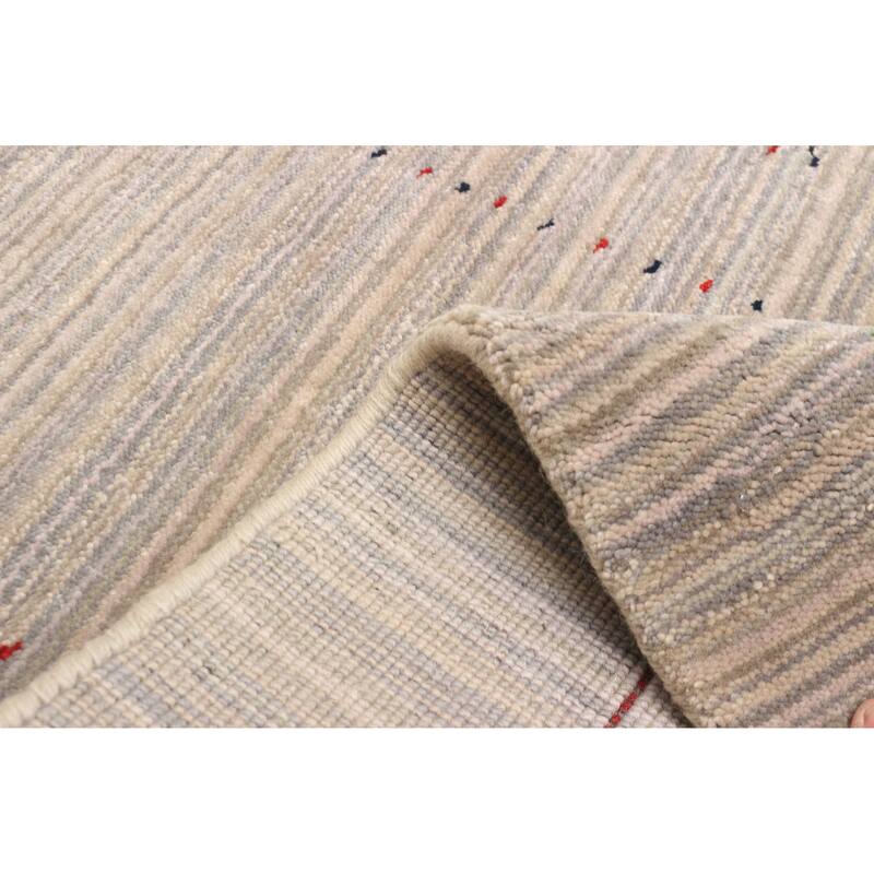 ECARPETGALLERY Hand Loomed Kashkuli Gabbeh Grey Wool Rug - 2'9 x 4'10