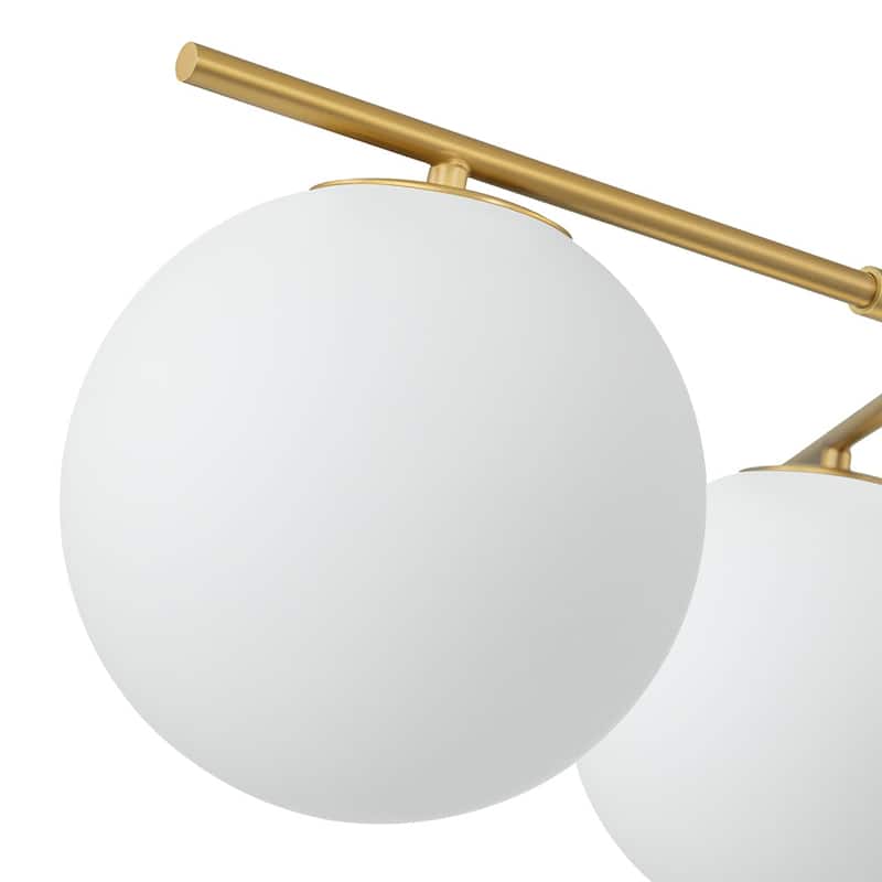 Mid-century Modern Milky White Layered Sputnik Glass Globe Chandelier