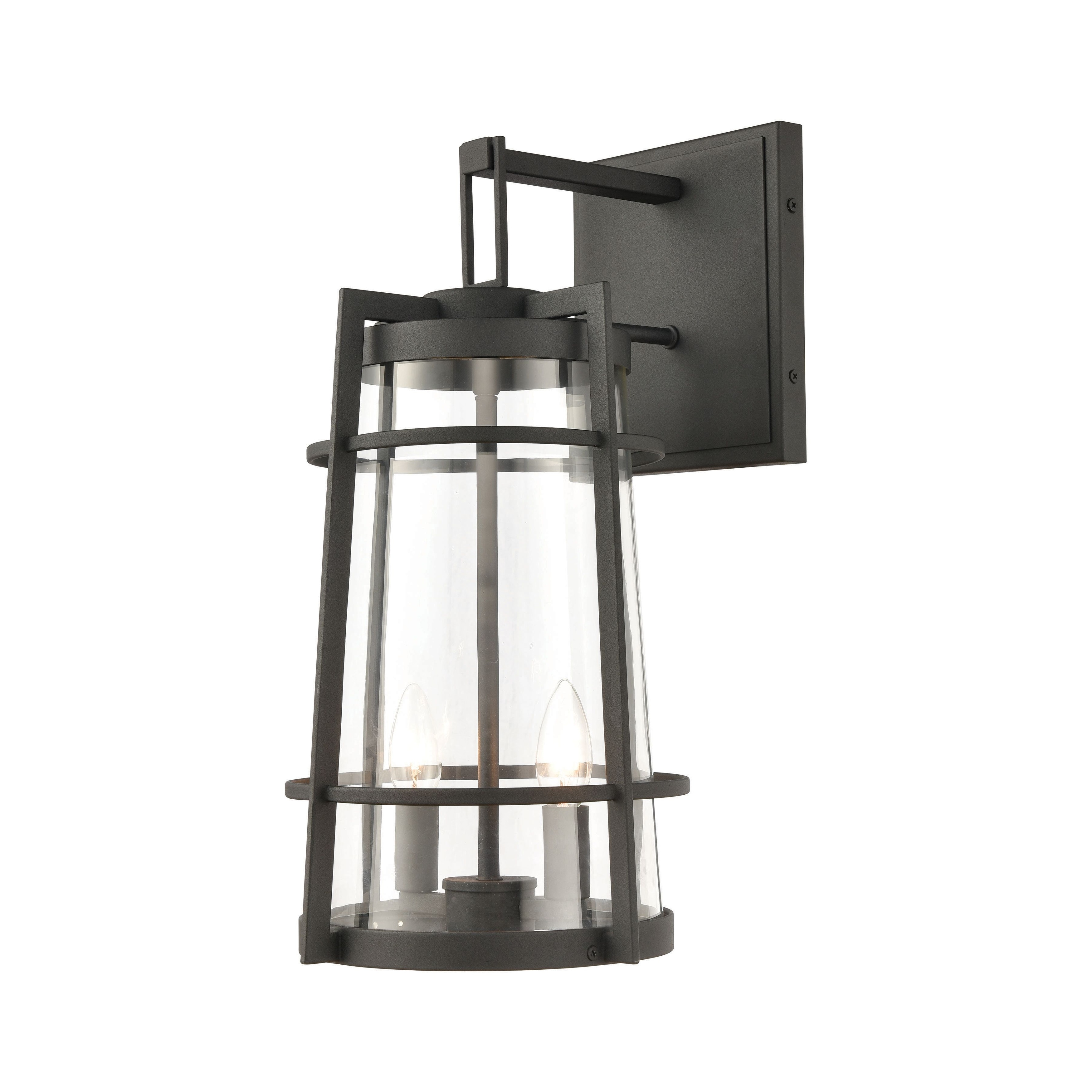 Crofton 19'' High 2-Light Outdoor Sconce - Charcoal - 19 inch Tall