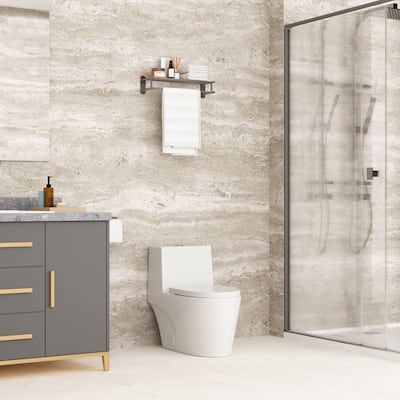 1.6/1.1 GPF One Piece Dual Flush Elongated Toilet with Soft Close Seat