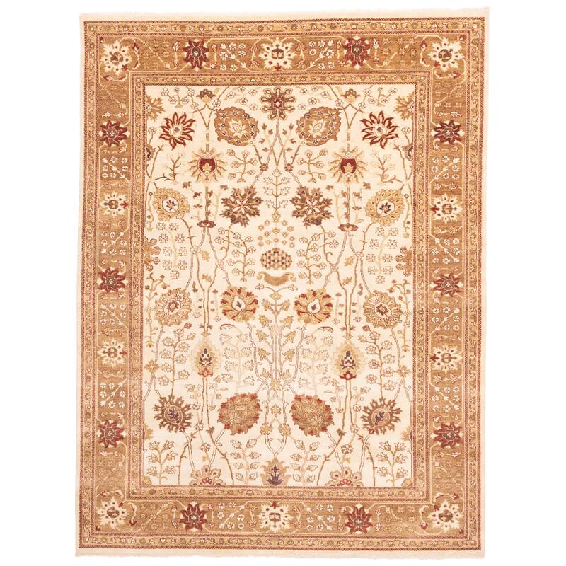 ECARPETGALLERY Hand-knotted Jamshidpour Cream Wool Rug - 8'10 x 11'10