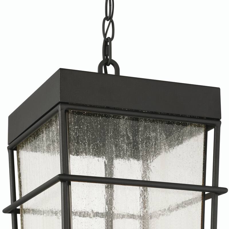Acroma 3-Light Matte Black Outdoor Pendant Lantern