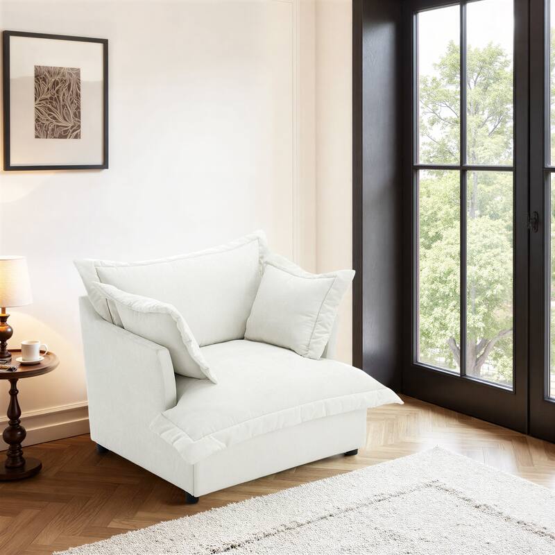 39"W Oversized Upholstered Chenille Comfy Cloud Accent Armchair