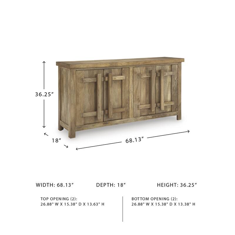 Signature Design by Ashley Dresor Natural Accent Cabinet - 68.13" W x 18" D x 36.25" H