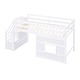 preview thumbnail 15 of 16, Twin Size Loft Bed with Storage Staircase, Window & Guardrails, Pine Wood Frame, No Box Spring Needed, Gray