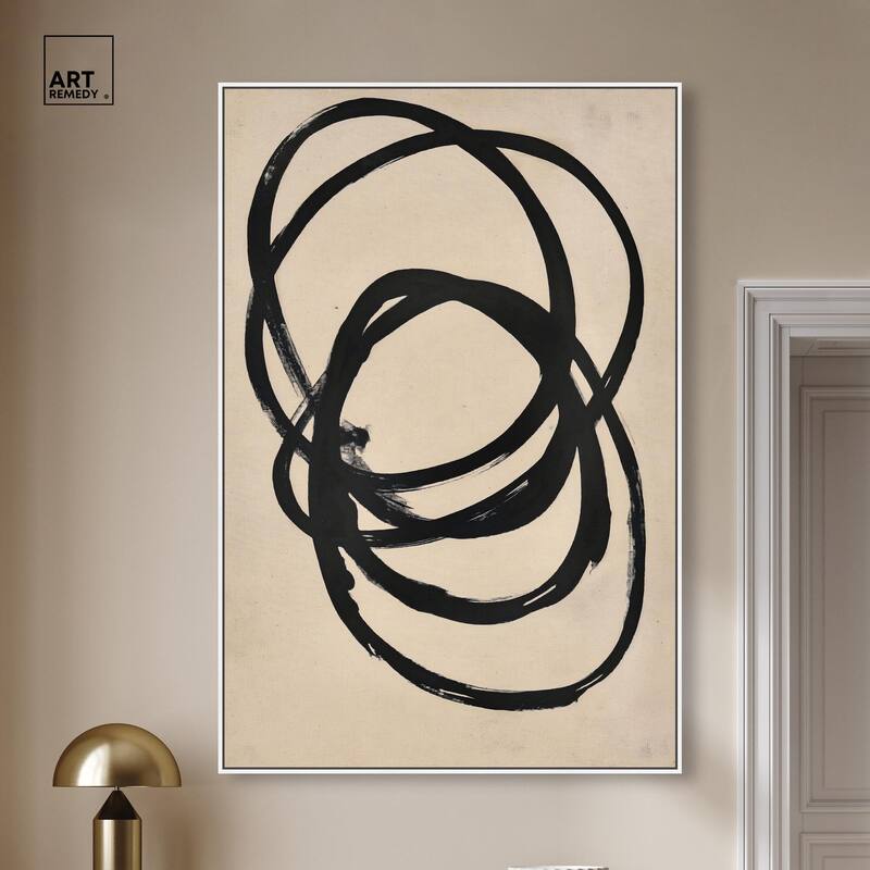 Beige Black II Canvas by Art Remedy