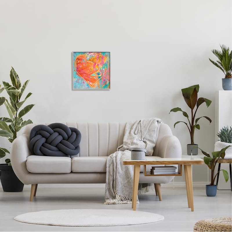 Stupell Street Style Graffiti Heart Shape Bold Paint Splatter Framed Wall Art, Design by Porter Hastings