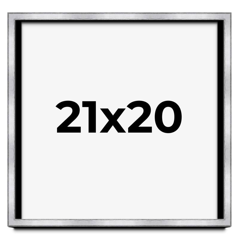 21x20 Shadow Box Frame Silver | 1.375 Inches Deep Real Wood