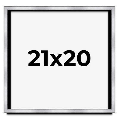 21x20 Shadow Box Frame Silver | 1.375 Inches Deep Real Wood