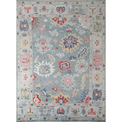 Oushak Style Area Rug Handmade Transitional Wool Carpet - 7'10"x 9'9"