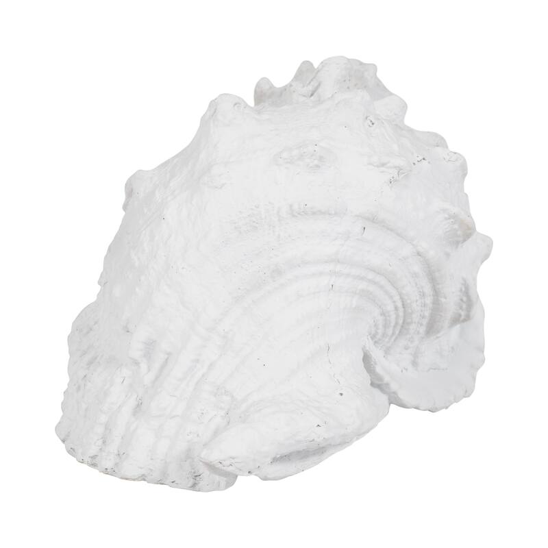 Sagebrook Home Coastal Charm 9" Polyresin White Conch Shell Figurine - 10" x 5" x 5"
