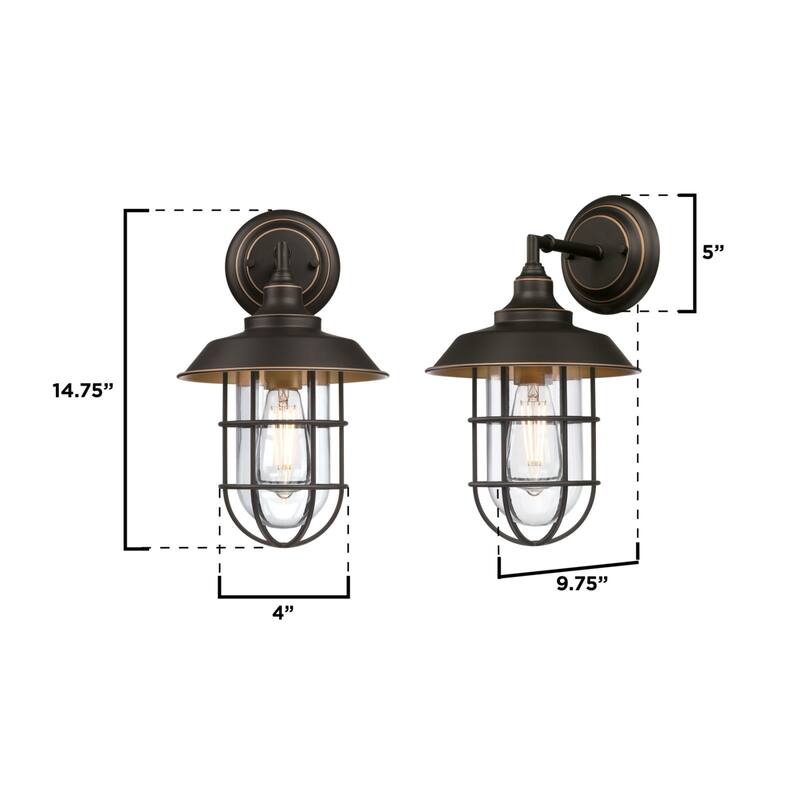 Westinghouse Lighting Iron Hill One Light Outdoor Wall Fixture, Black-Bronze Finish with Highlights, Clear Glass