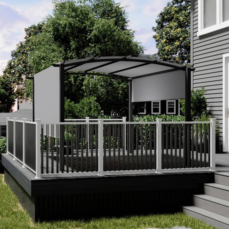 10x10 FT Outdoor Patio Arched Pergola Gazebo for Backyard Garden Porch Lawn