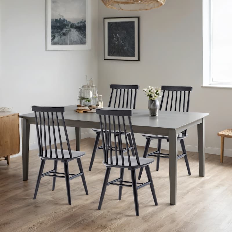Windsor 17"Wide Spindle Dining Chairs - Set of 4 - Black