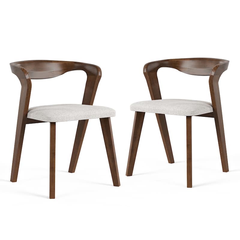 Furniture of America Abigail II Mid-Century Modern 7-Piece Rich Walnut Solid Wood Dining Set