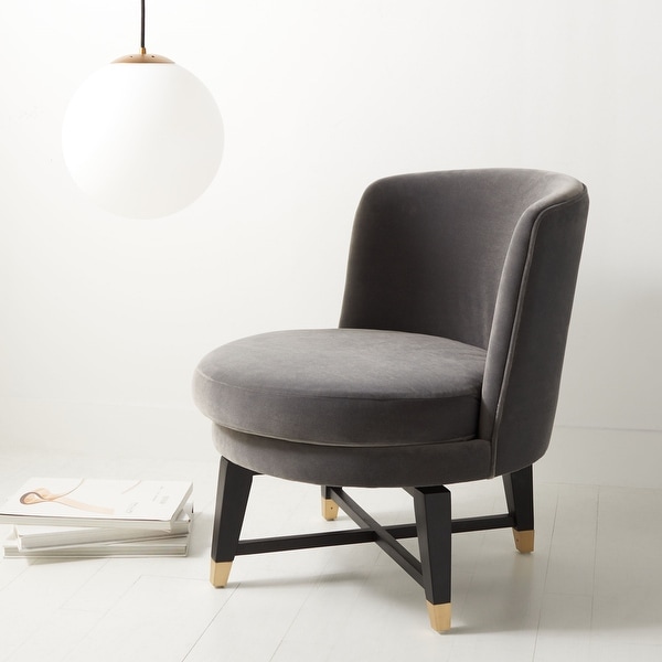 Safavieh Couture Trinity Swivel Accent Chair - 24" W x 26.8" L x 26" H. Opens flyout.