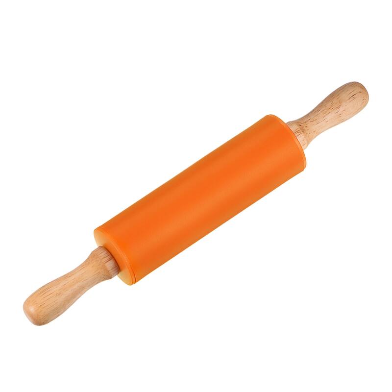 Silicone Rolling Pins for Baking 31cm x 4.2cm Orange