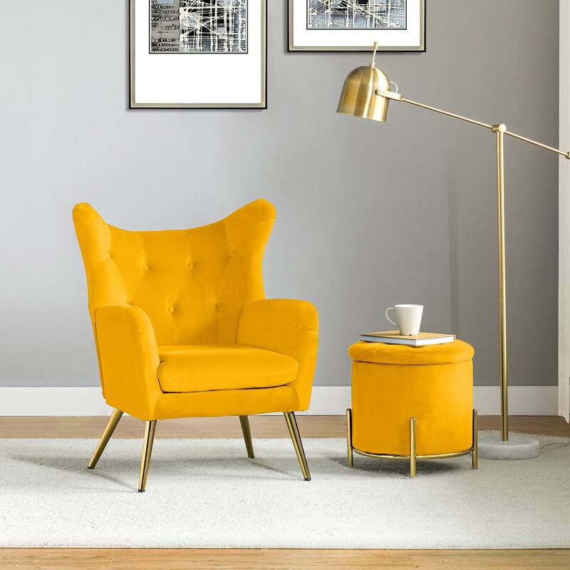 Eusebio Two Pieces Living Room Set with Metal Legs by HULALA HOME