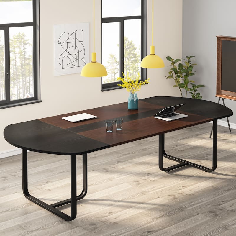 70.86" Oval Arc Conference Table, Large 6FT Meeting Tables for Home Office