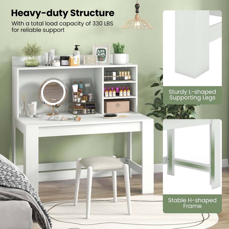 Costway Computer Desk with Hutch 2 Power Outlets USB & Type-c charging - See Details