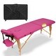 preview thumbnail 1 of 5, Portable Massage Bed Lash Bed with Carrying Case SPA Table Height Adjustable - 83.9"D x 32.3"W x 33.7"H Purple