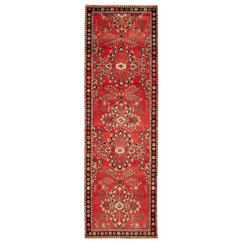 ECARPETGALLERY Hand-knotted Andelz Red Wool Rug - 3'7 x 11'11 - Red - 3'7 x 11'11