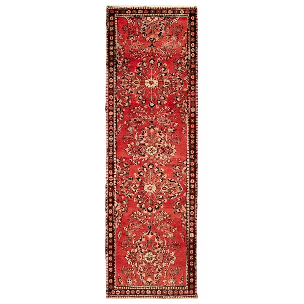 ECARPETGALLERY Hand-knotted Andelz Red Wool Rug - 3'7 x 11'11