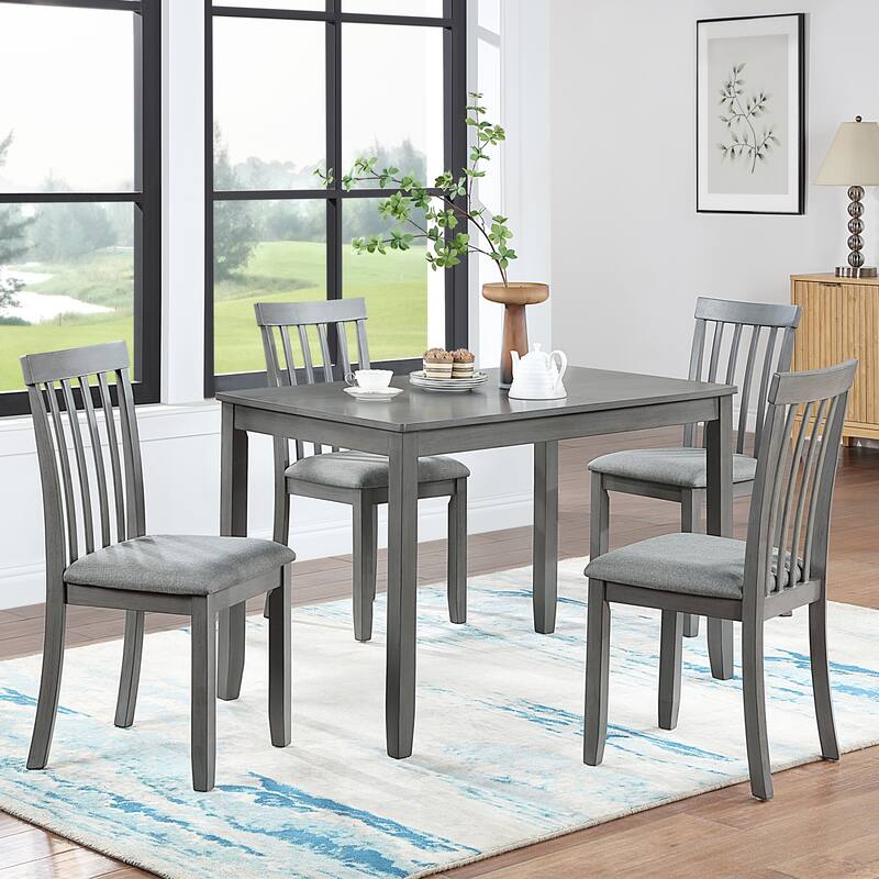 Dining Chairs Only, Wooden Dining Chairs Set of 4, Kitchen Chair with Padded Seat, Upholstered Side Chair