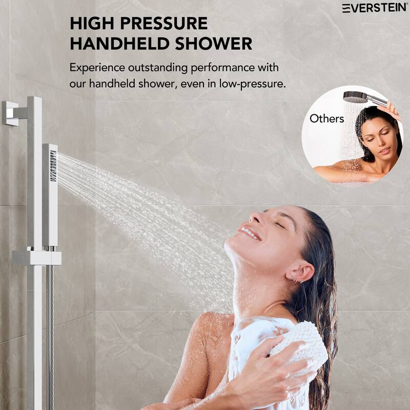 Dual Shower Head System with 10" High Pressure Handheld Spray And Slide Bar