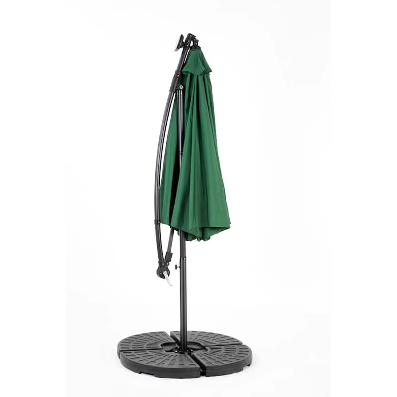 10ft Solar LED Offset Hanging Market Patio Umbrella (No Base)