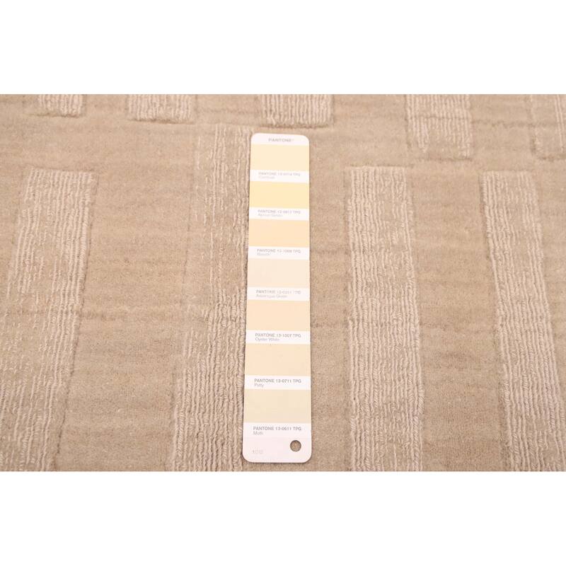 ECARPETGALLERY Hand Loomed Kashkuli Gabbeh Light Khaki Wool Rug - 6'8 x 9'7