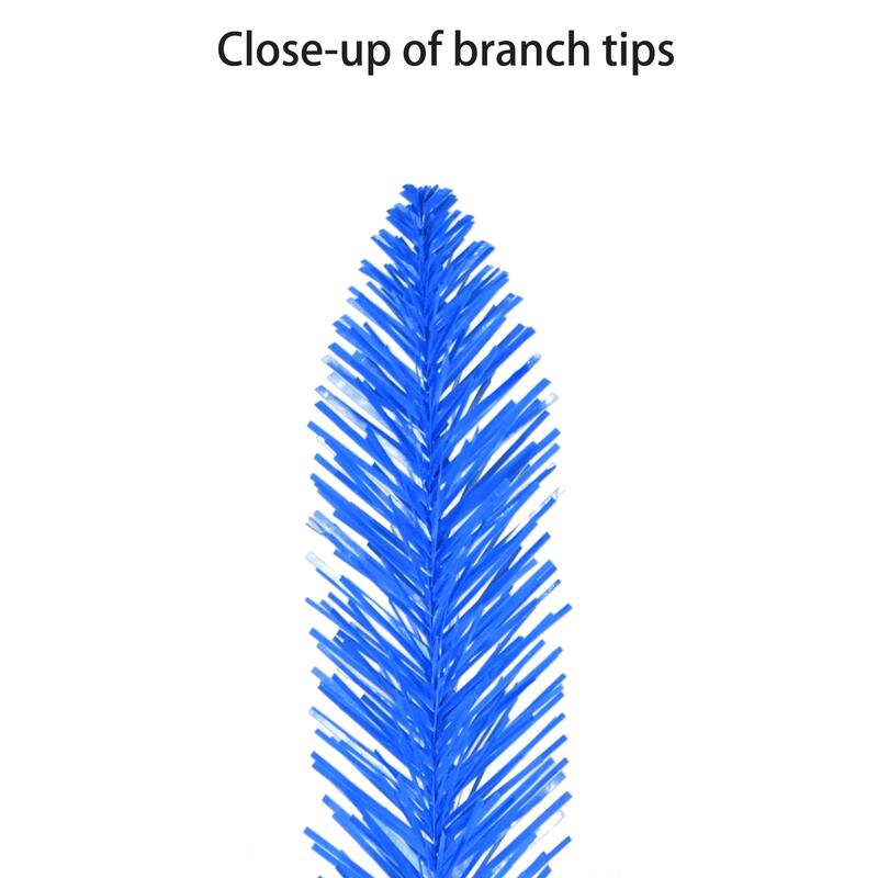 Puleo International 6' Pre-Lit Artificial Blue Alpine Pencil Tree