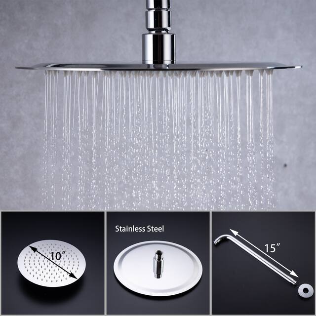 CLihome 1-Spray Patterns 10 in. Wall Mount Shower Faucet