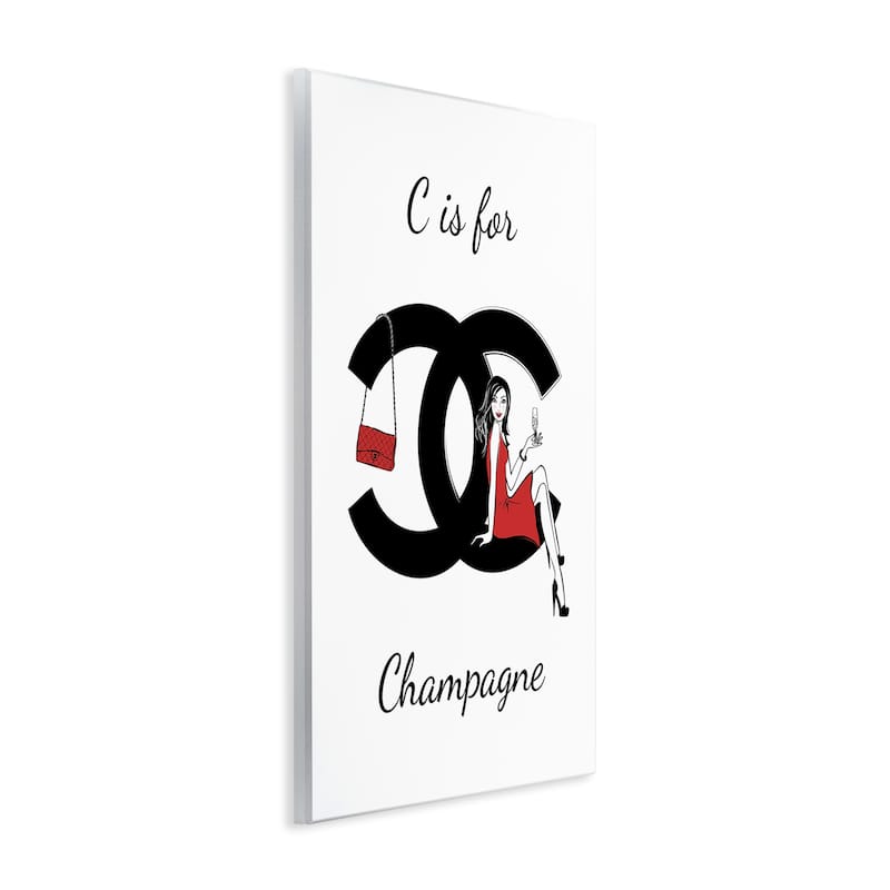 Stupell Glam C Is For Champagne Wall Plaque Art Design By Martina Pavlova