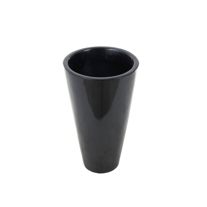 Black Fiberglass Minimalistic Floor Decorative Vase
