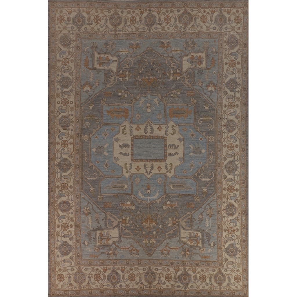 Heriz Serapi Large Rug Handmade Wool Carpet - 10'4"x 13'8"