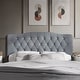 preview thumbnail 1 of 6, CraftPorch Velvet Button Tufted Curved Adjustable Headboard
