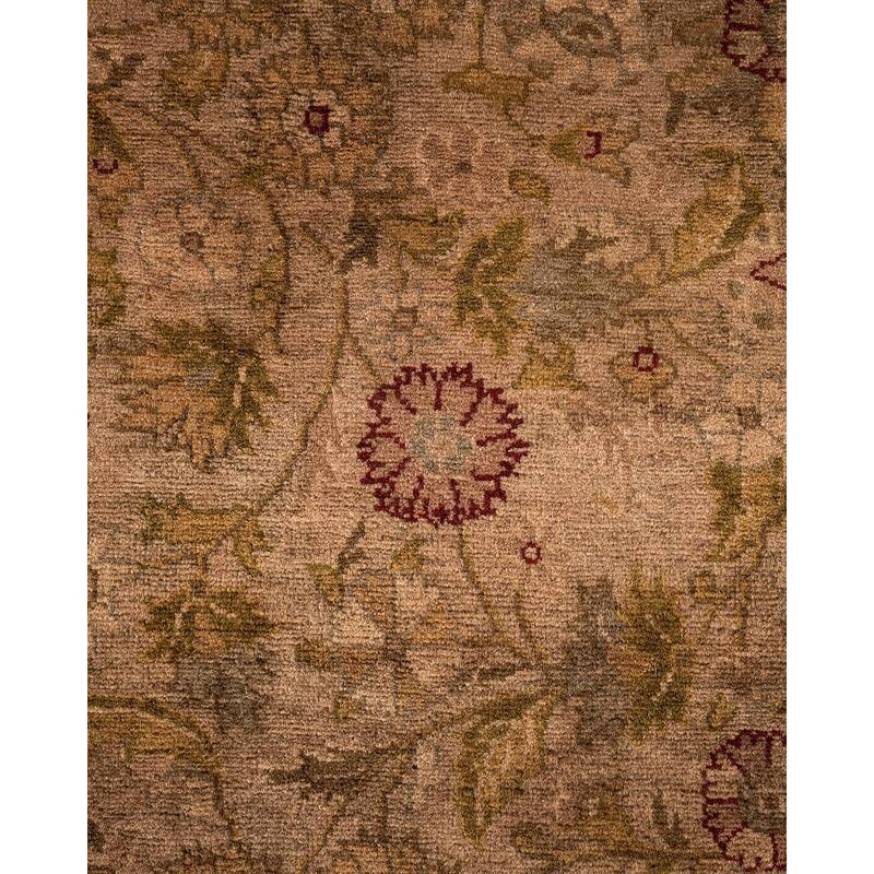 Overton Hand Knotted Wool Vintage Inspired Modern Contemporary Overdyed Brown Area Rug - 6' 3" x 9' 0"