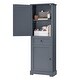 Narrow Bathroom Cabinet Adjustable Shelves Storage Tall Cabinet - On ...