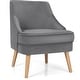 preview thumbnail 14 of 34, Costway Accent Chair Velvet Upholstered Single Sofa with Rubber Wood - 27'' x 25'' x 30'' Grey