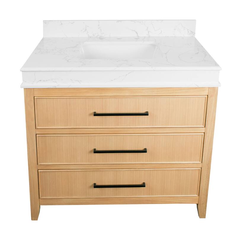 KitchenBathCollection Kensington 36" Bathroom Vanity with Engineered Marble Top
